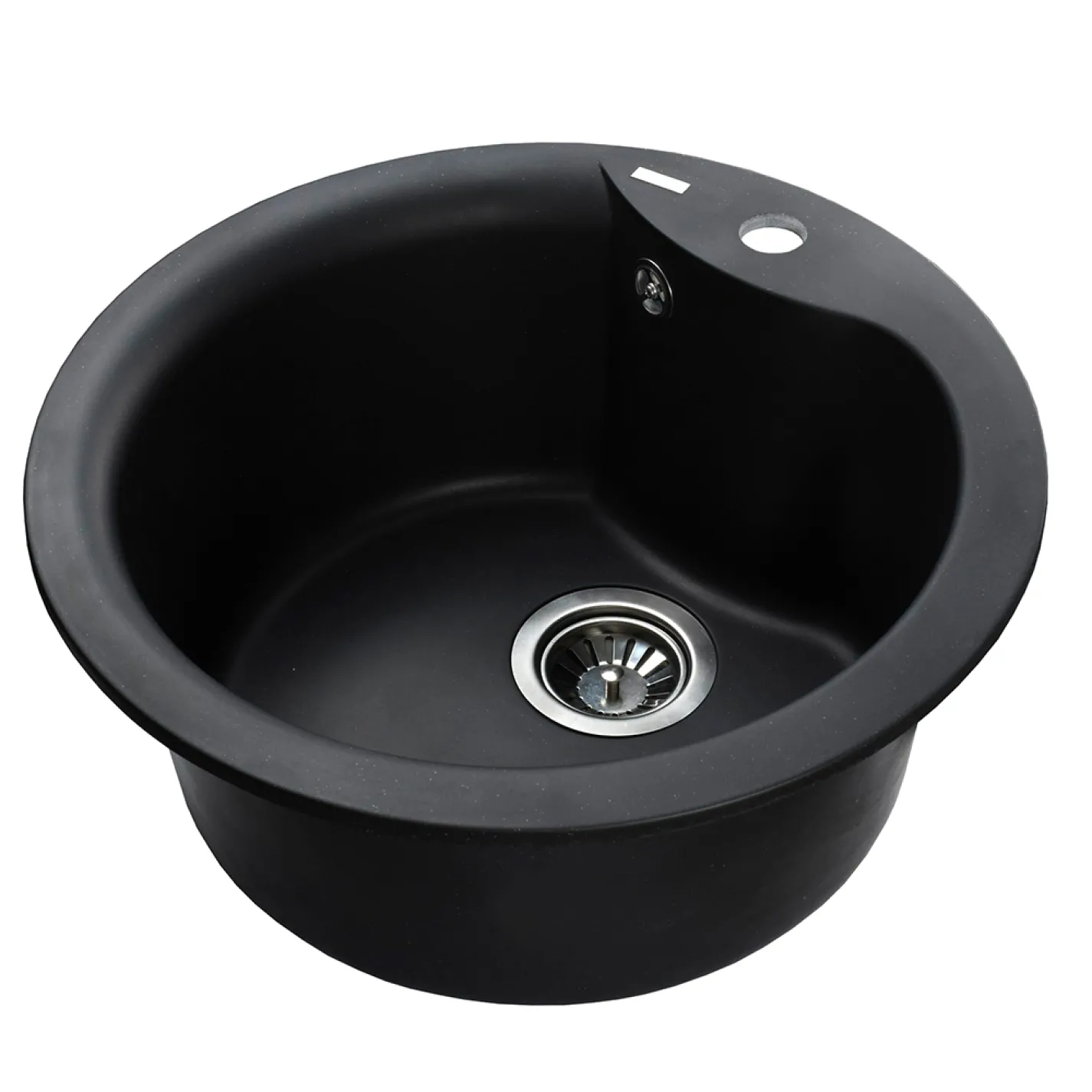 Гранітна мийка Globus Lux ORTA 485 мм-А0002, чорний - Фото 1